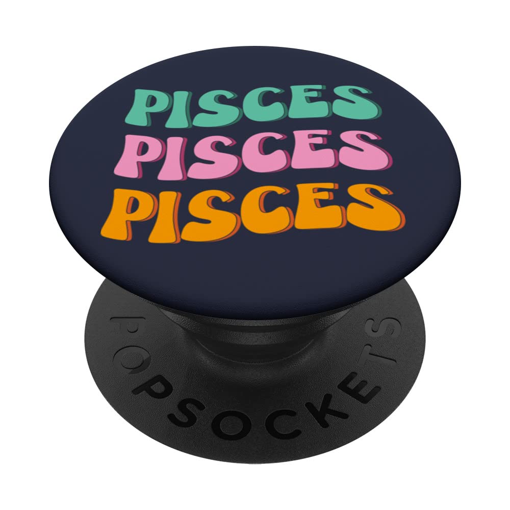 Pisces Zodiac Sign 70s Hippie Style PopSockets Swappable PopGrip