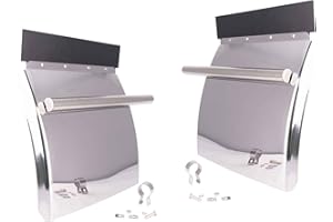 CHDT66 Quarter Fenders for Semi Truck, 24" x 24"Semi Truck Quarter Fenders w/Round Tube Arm and All Hardware Included, Right and Left Semi Quarter Fender 2 PCS (1 Pair), Stainless Steel