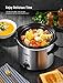 Slow Cooker 4 Quart Crock-pot and Slow Cookers, Portable Manual Slow Cooker with 3 Adjustable Temp Settings, Dishwasher-Safe Stoneware and Tempered Glass Lid, Stainless Steel Base