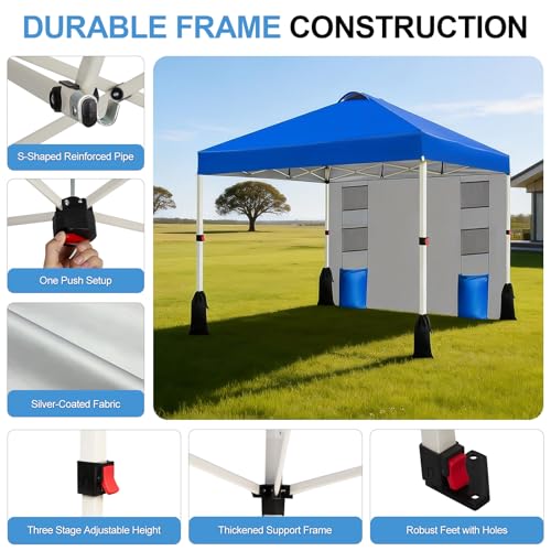 WEIZE 10x10 Pop Up Canopy Tent Review: 1-Button Instant Shelter with Sidewall image 17