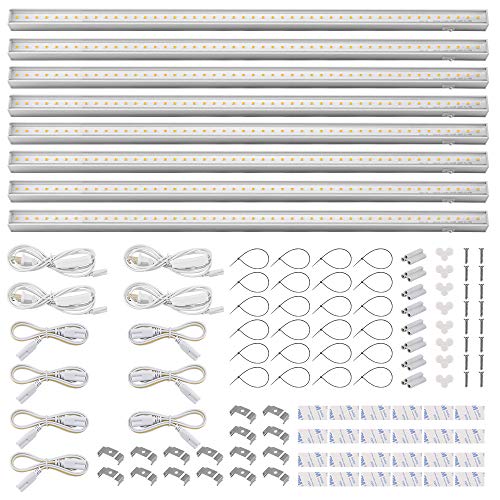 Barrina T5 Grow Lights, Full Spectrum, 2ft 80W (8 x 10W, 500W Equivalent), LED Grow Light Bulbs, Plant Lights for Indoor Plants, Greenhouse, Plug and Play, 8-Pack
