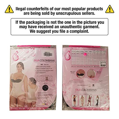 Salome 0419 Colombian Fajas for Women Reductoras y Moldeadoras para Adelgazar Black S