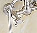 Rozin Bathroom Dual Knobs Mixer Rainfall Shower Set with Handheld Spray Brushed Nickel