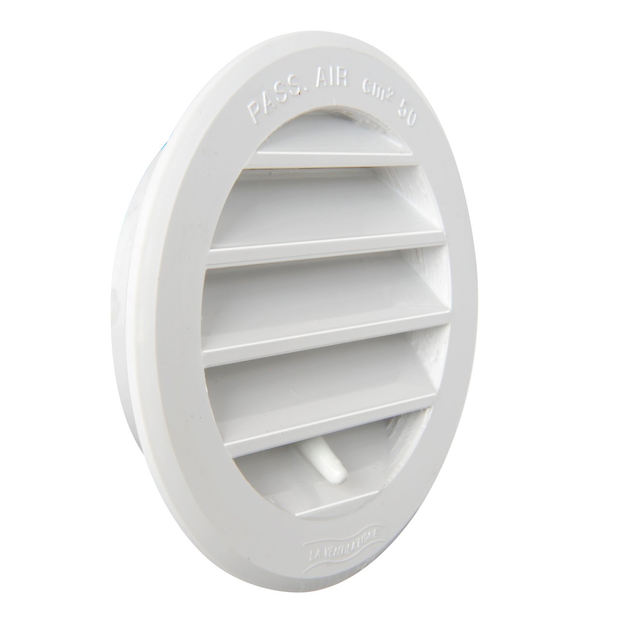 La Ventilazione T8DRB Plastic Round Recessed Grill, White, 96 mm — image 1