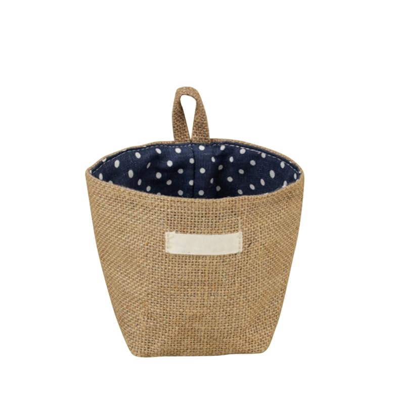 ABOOFAN Hanging Storage Bag Small Jute Basket with Striped Design for Flower Pots Cosmetics Toys Organizing Wall Mount