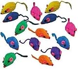 30 Zanies Rainbow Cat Toy Furry Mice that Rattle in Assorted Colors