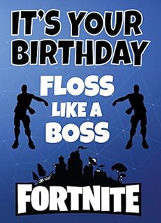 Fortnite Game Black And White Happy Birthday Card Blank Size - funny birthday card fortnite xbox ps4 floss like a bossc142