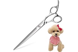 FOGOSP Professional Dog Grooming Scissors Straight 7.0'' Dog Grooming Shears for Cutting Dog Thick Hair Small Medium Pet Cat (7.0 In, Straight)