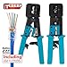 ITBEBE RJ45 Crimping Tool Made of Hardened Steel with Wire Cutter Stripping Blades and Textured Grips (RJ45 CRIMPER TURQUOISE-B)