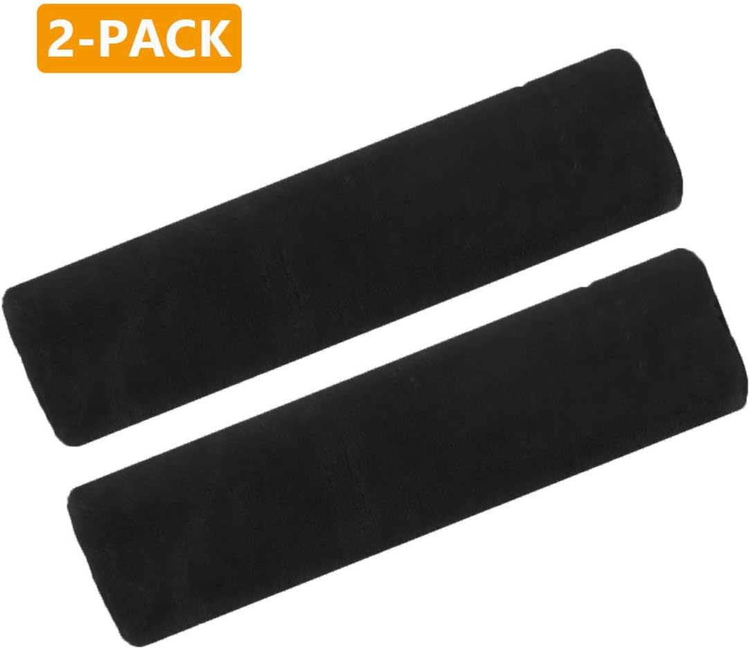 Airzir Car Seat Belt Cover Pad, 2-Pack Soft Car Seat Belt Shoulder Pad Cover for Adults and Kids, Suitable for Car Seat Belt, Backpack, Laptop Bag, Shoulder Bag, A Must Have for Your Car (Black)