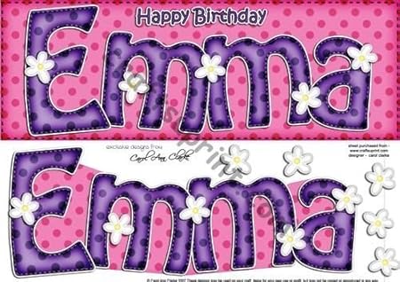 Grande Dl Biglietto Di Auguri Di Compleanno 3d Emma Rapido Per Decoupage N By Carol Clarke Amazon It Casa E Cucina