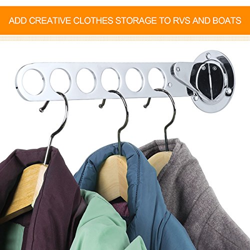 Gimify Adjustable Closet & Laundry Valet Wall Mount Hanger Holder Closet Organizer 6 Hole 2 Pack