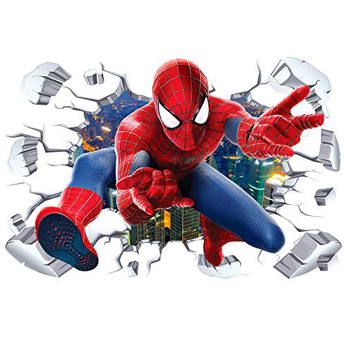 SuperHero Wall Decal 3D Spider Superhero Wall Stickers Removable PVC