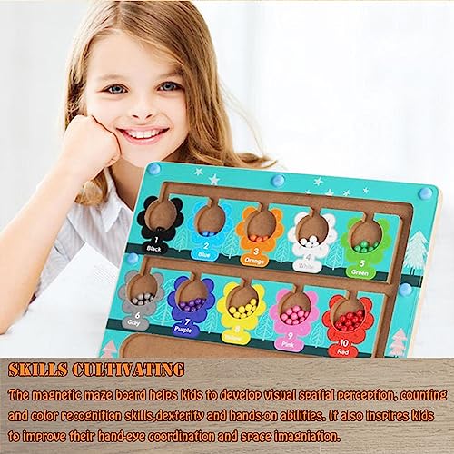 Color and Number Maze Montessori Toys for 3+ Year Old Wooden