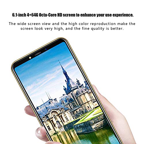 6.1" Unlocked Smartphone with HD Full Screen, Android 9.1 System, Face Recognition, 4+64G, Octa-Core Dual Card Dual Standby,Dual Camera(US) - Thumbnail 3