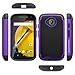 Moto E (2nd Gen) Case, LK [Shock Absorption] Hybrid Dual Layer Armor Defender Protective Case Cover for Motorola Moto E (2nd Generation) (Purple)