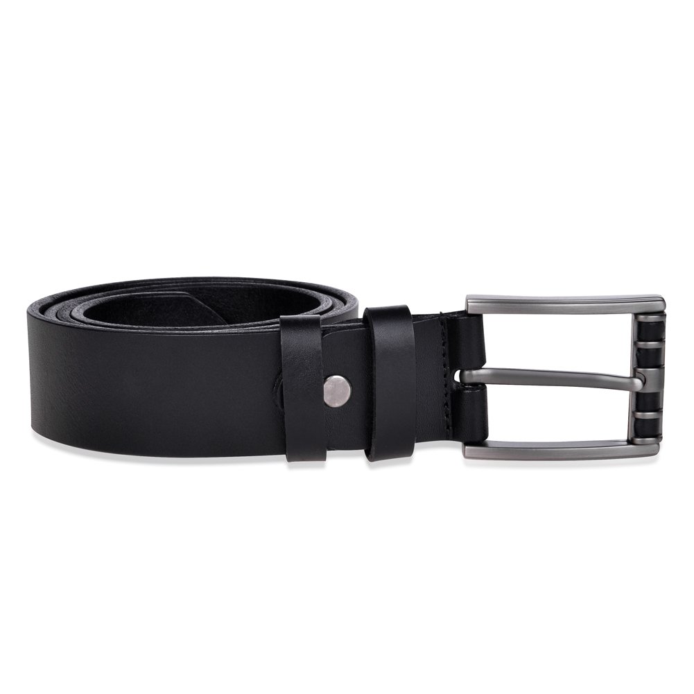 Vbiger Herren Gürtel Vollrindledergürtel Ledergürtel mit Pin Gürtelschnallen für Herren (GZGS01Schwarz（105-120）)