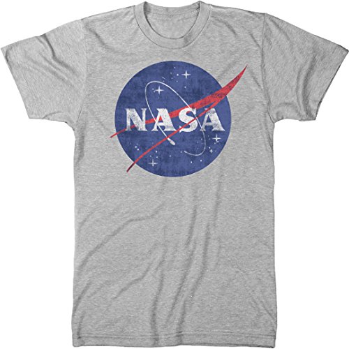 Trunk Candy Mens NASA Space Program Logo Premium Tri-blend T-shirt (X-Large, Heather White)