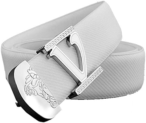 HAWARD Mens Smooth Buckle Letter "V" Leather Fashion Belt