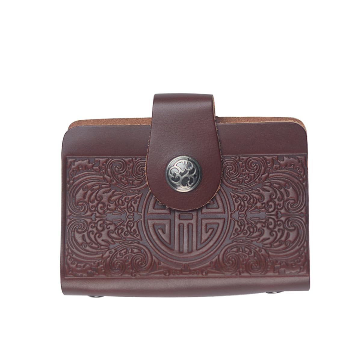 Photo 1 of ***FACTORY SEALED***Irish Leather Card Holder Wallet with 20 Slots & Embossed Design, RFID Blocking Compact Credit Card Organizer for Men and Women – Slim Portable Gift (Deep Brown)***FACTORY SEALED***