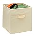 Foldable Cube Storage Bins - 6 Pack - These Decorative Fabric Storage Cubes are Collapsible and Great Organizer for Shelf, Closet or Underbed. Convenient for Clothes or Kids Toy Storage (Beige)