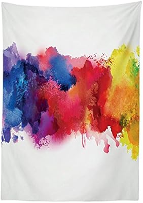 Yeuss Mantel Abstracto Con Manchas Vibrantes De Acuarela Y