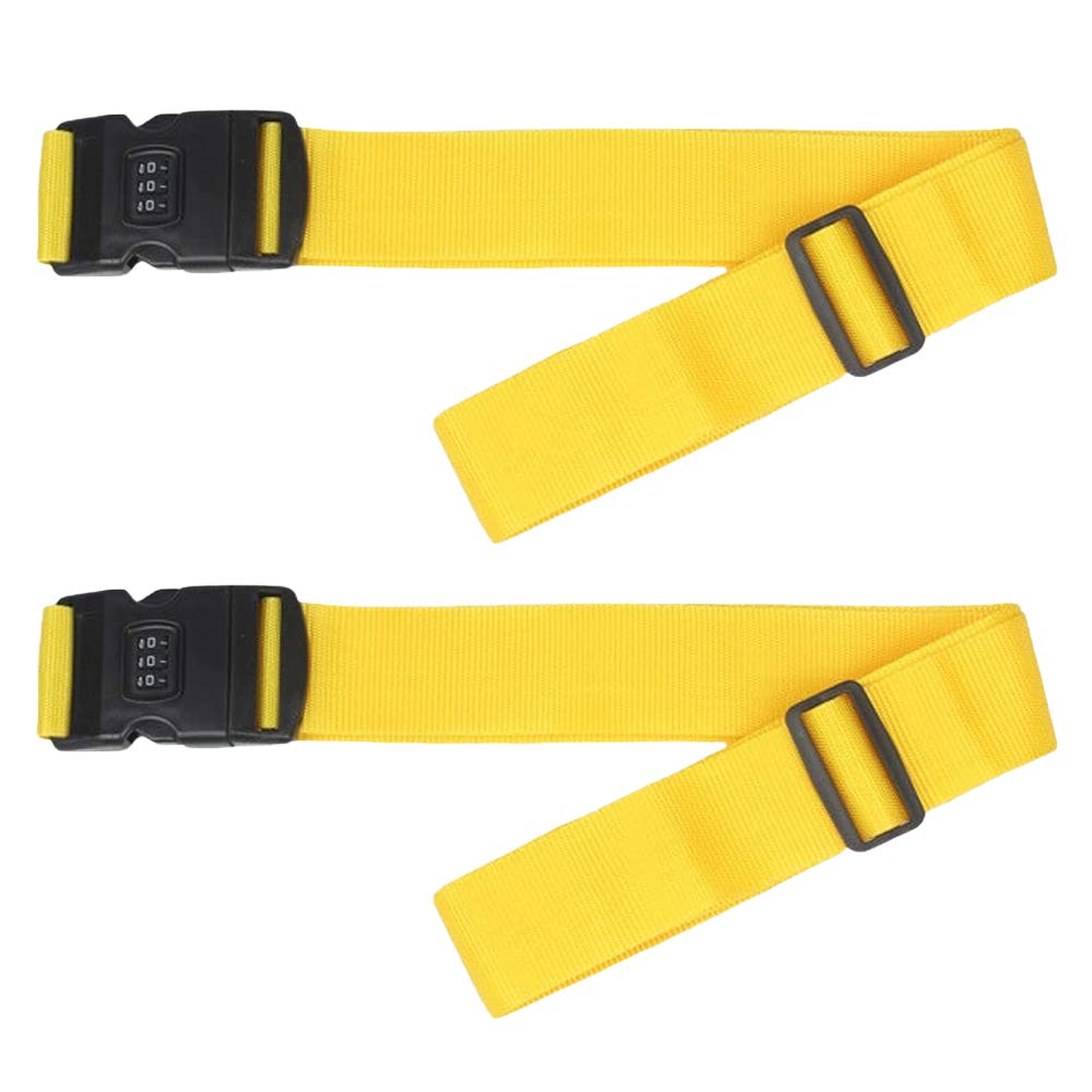 yellow luggage strap