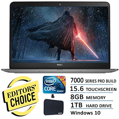 Dell 7000 Series 15.6 Touchscreen Pro Laptop Flagship Edition Intel i5-5200U 2.7Ghz 8GB 1TB HDD WIDI HDMI Backlit Keyboard MaxxAudio 802.11AC Windows 10 Silver