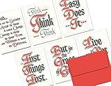 Sobriety Slogans - 36 Note Cards - 6 Designs - Red Envelopes Included