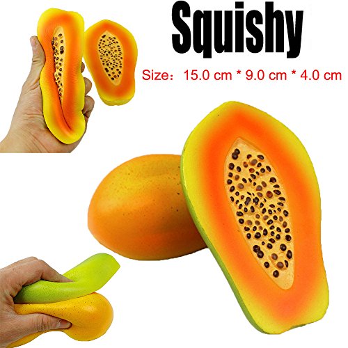 Alonea Fun Squeeze Toys, Squishy Slow Rising Squeeze Toy Gift Squishy Toys (Papaya Yellow) - Thumbnail 5