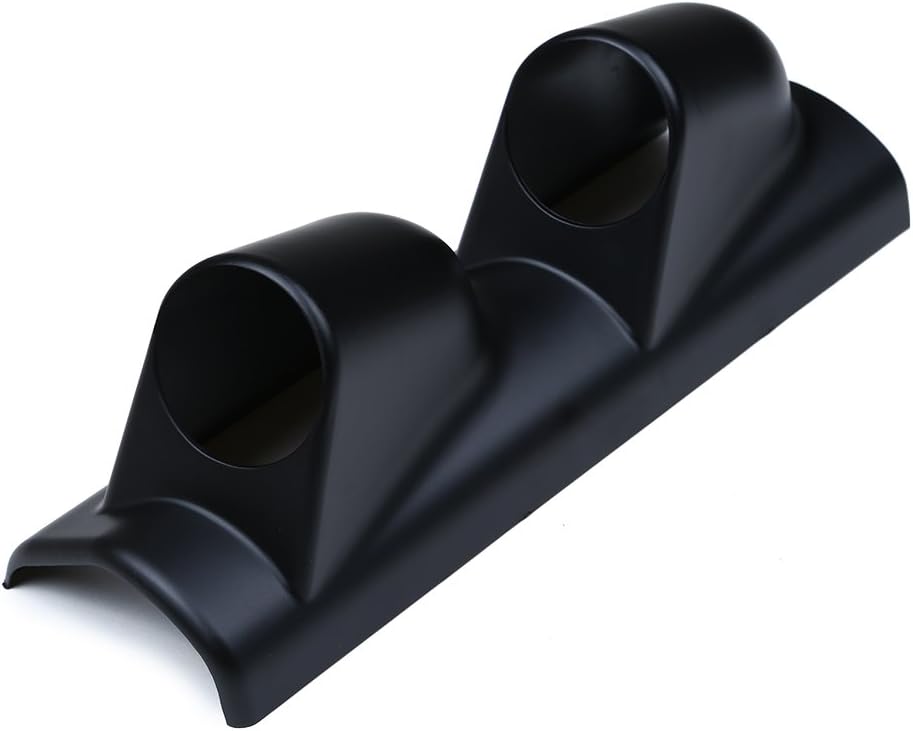 HOTSYSTEM Universal 2inches 52mm Dual Hole A-Pillar Gauge Meter Mount Pod Holder Black Cover for Car Auto