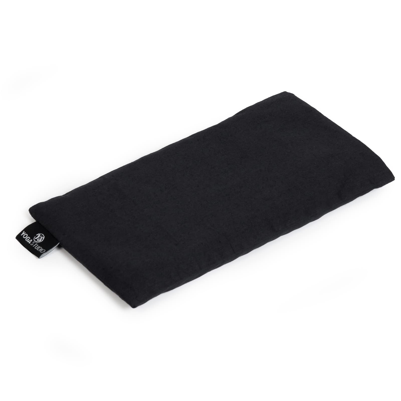 Yoga Studio Eye Pillow | 100% Organic Cotton Cover | Organic Lavender & Linseed Yoga Pillow | Stress Relief Weighted Eye Mask, Relaxation, Aromatherapy, Tired Eyes (Black)