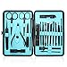 Keiby Citom Manicure Set Nail Clippers Pedicure Kit -20 Pieces Stainless Steel Manicure Kit, Professional Nail Care Tools Grooming Kits (Black/Blue)