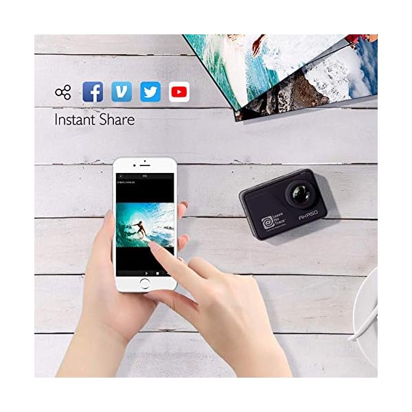 AKASO Action Cam 4K/60FPS 20MP WiFi Actioncam Ultra HD 39M Unterwasserkamera Touchscreen EIS Einstellbar Blickwinkel mit… – Bild 7