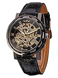 Men's Mechanical Wrist Watch with Elegant Skeleton Dial, Black
