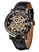 Mudder Men's Mechanical Elegant Skeleton Dial Wrist Watch, Black primary