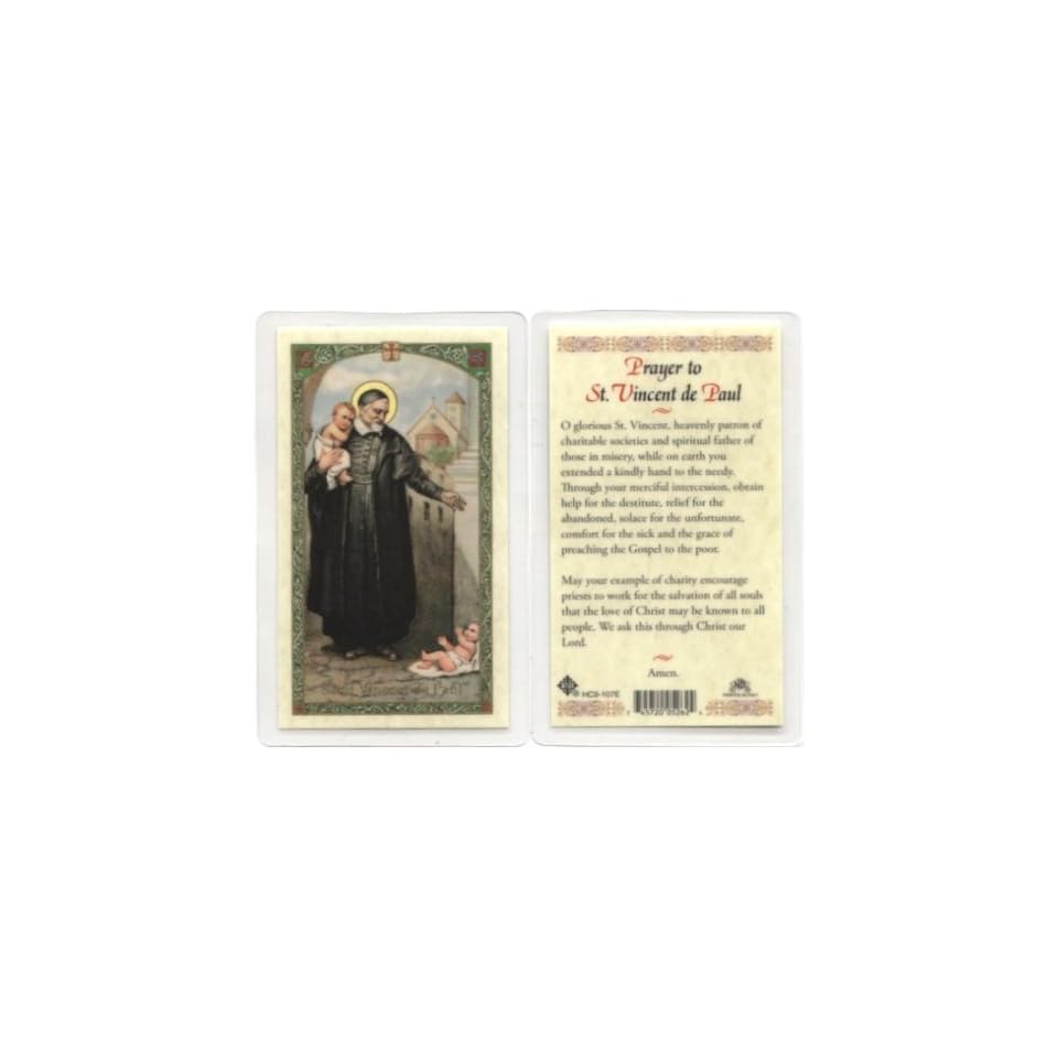 Prayer to St. Vincent de Paul Holy Card (HC92E 107E) Laminated on PopScreen
