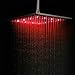DELIPOP Led Rainfall Shower head 12 inch Stainless Steel Showerheads Temperature Control 3 Color Changing 12 Leds for Bathroom