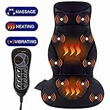 Relief Expert 10-Motor Vibrating Car Seat Back Massager Chair Pad with Heat, 5 Modes for Car, Home, Office