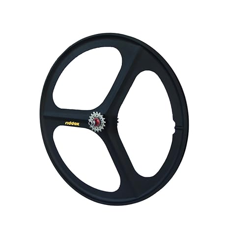RIDDOX Laufradsatz Singlespeed Fixie 700C/28 Hinterrad mit Freilaufritzel – Leichtmetall – Schwarz Matt