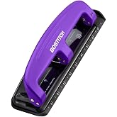 Bostitch Office EZ Squeeze Reduced Effort 3-Hole Punch, 12 Sheets, Purple