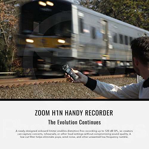 Zoom H1n Digital Handy Portable Recorder and 32GB Premium Accessory Bundle with Xpix Pro Lavalier Mic + Headphones + Tripod + 4X AAA Batteries & Charger + Fibertique Cloth + Cable