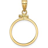 Generic 14k Polished 18.0mm x 1.35mm Screw Top Coin Bezel Pendant, Yellow
