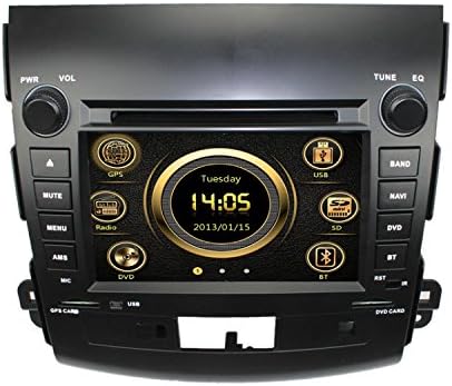 lsqSTAR For Mitsubishi Outlander 2006 2007 2008 2009 2010 2011 Double Din In-dash 7 Inch Touch Screen Car GPS Navigation System Car Stereo DVD Player with GPS Free Map