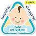 New: Baby on Board Magnetic and Reflective Sign for Boy or Girl for Car (2 Pack) (Baby Boy)