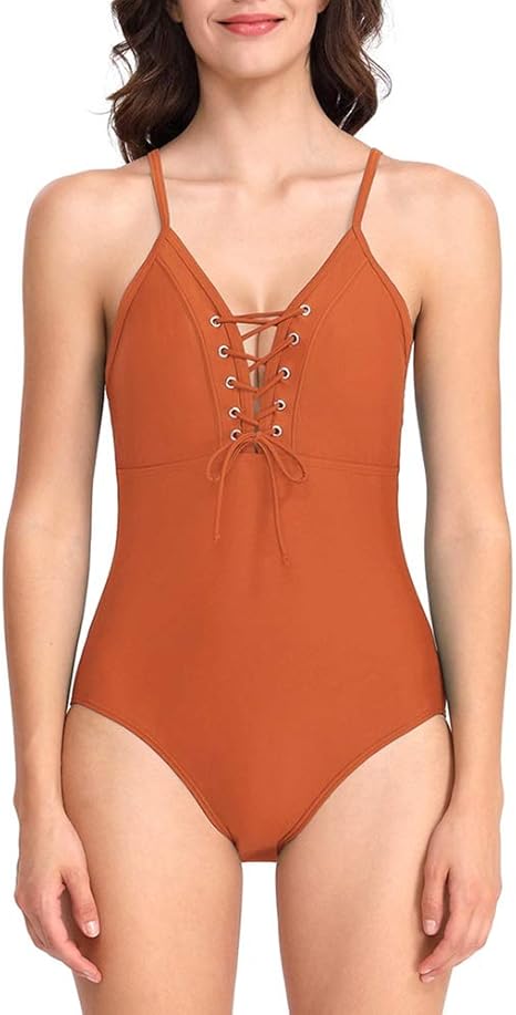 Amazon Co Jp レディース水着ワンピース 女性の水着ワンピース水着水着背中の開いた痩身調節可能なストラップヴィンテージ水着 水着 色 Orange Size Xxl ホーム キッチン