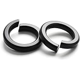 1/4'' (100 Pack) Split Lock Washer, Black Oxide (18-8) 304 Stainless Steel Spring Lock Washer