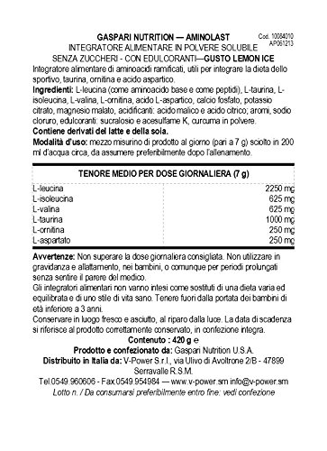 Gaspari Nutrition Aminolast Powder, Lemon Ice, 14.8 Ounce