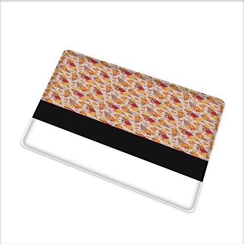 Door Mat Small Rug, Warm Colored Foliage Pattern with Blossoming
Flowers and Leaves Seasonal Composition, Bath Mats for Floors with
Durable Non-Slip Mildew Resistant, W31.5 x H19.5 INCH, Multicolor