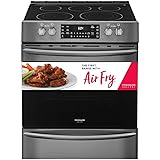 Frigidaire Gallery 30'' Black Stainless Steel Front Control Electric Range with Air Fry